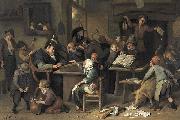Jan Steen A school class with a sleeping schoolmaster, oil on panel painting by Jan Steen, 1672 oil painting reproduction
